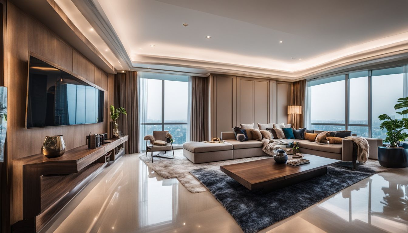 A photo of a luxurious apartment in Ciputra with a spacious living room and elegant furniture.