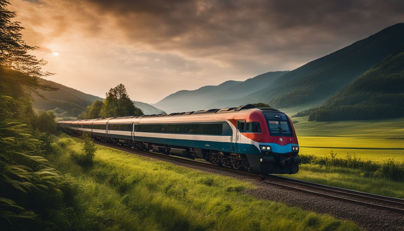 A sleeper train travels through a scenic countryside, capturing the diversity of people and their surroundings.