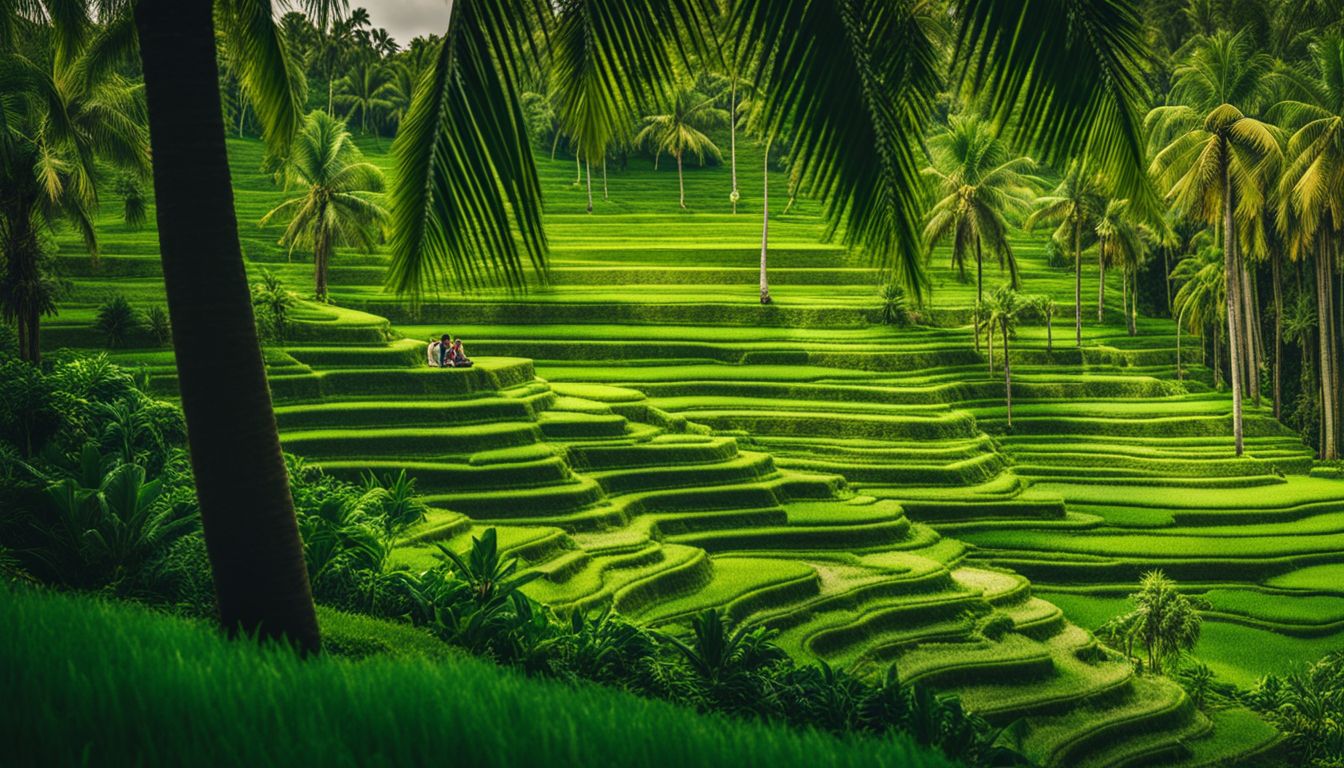 A vibrant, diverse rice field scene captured with precision using professional photography equipment.