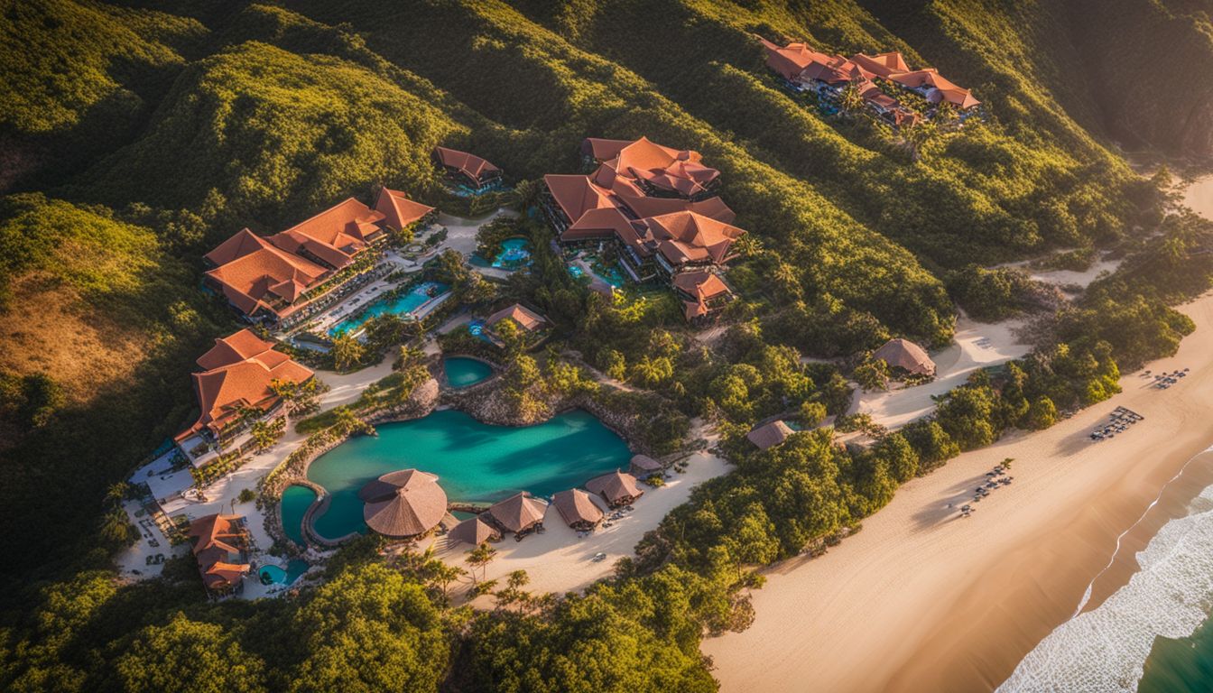 The photo showcases the beautiful beachfront location of Dankbaar Resort Quy Nhon.