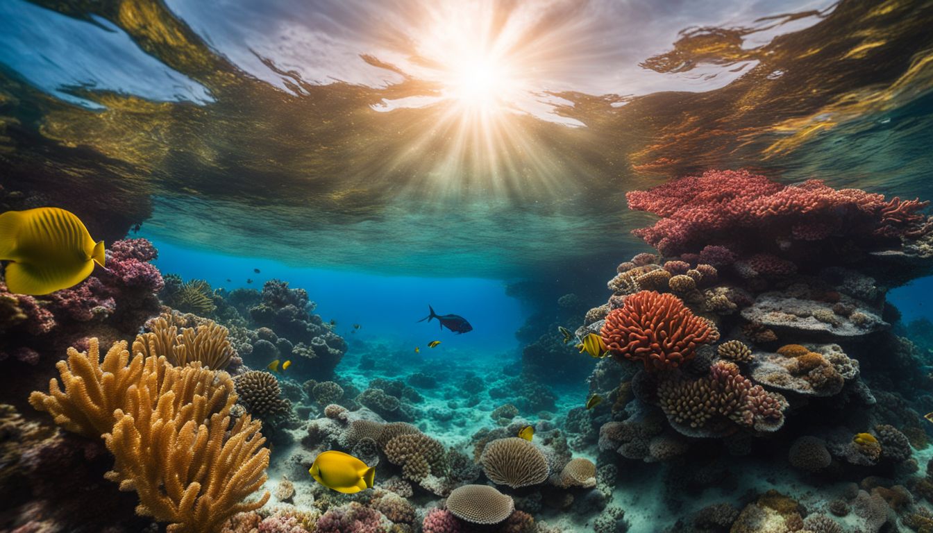 A stunning underwater photo showcasing vibrant marine life and colorful coral reefs.