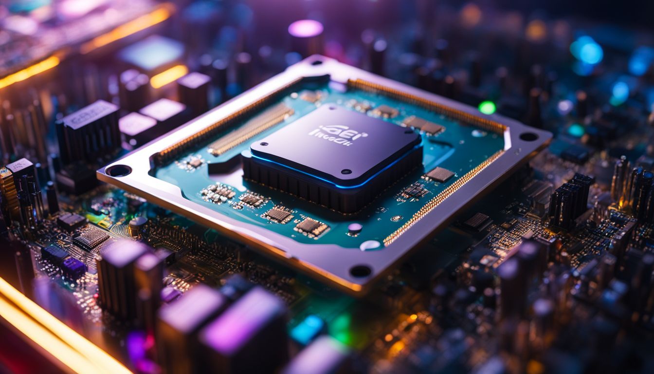A photo showcasing Intel Xeon Processor and surrounding innovative technology.