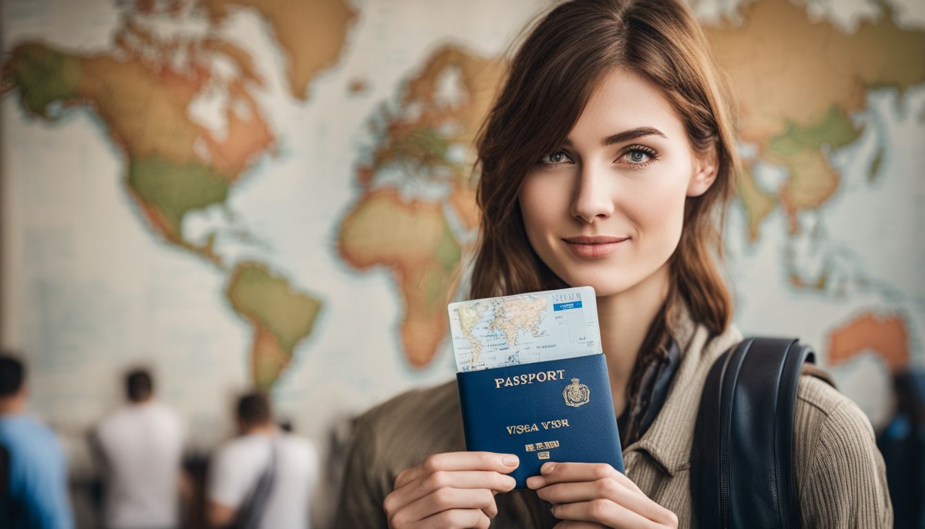 A traveler proudly holds their passport, representing their passion for exploring the world.