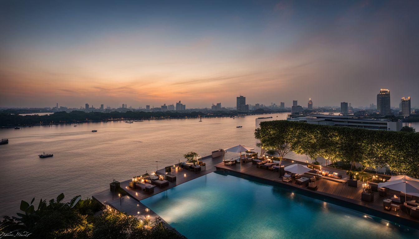 The Siam's poolside cabanas overlook the Chao Phraya River and offer a luxurious retreat with stunning cityscape views.