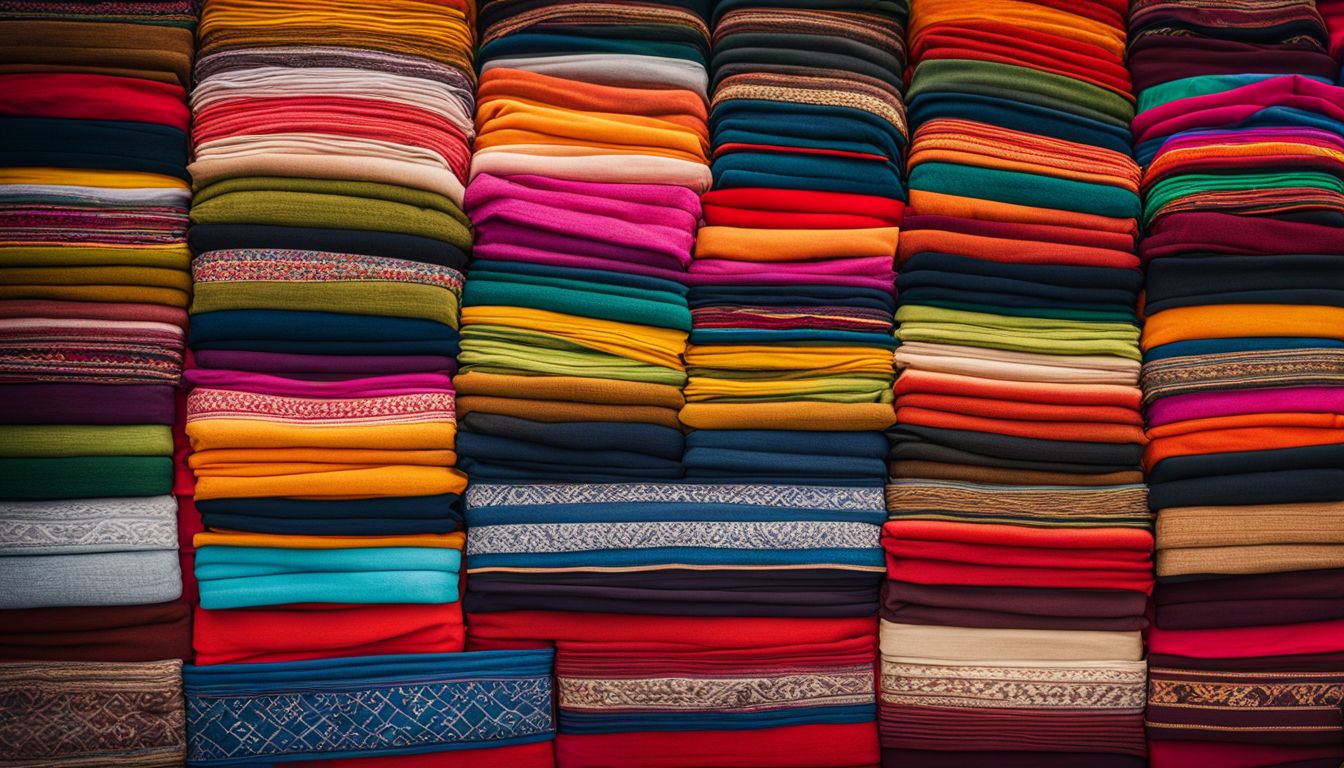 A photo showcasing a variety of traditional Mongkhon headbands displayed on a vibrant background.