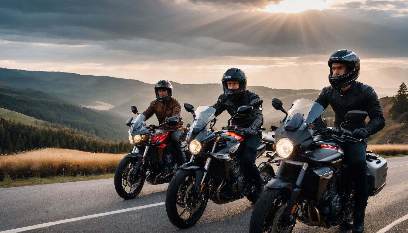 Sebuah foto kelompok pengendara motor dengan Merk Helm Lokal Full Face Terbaik