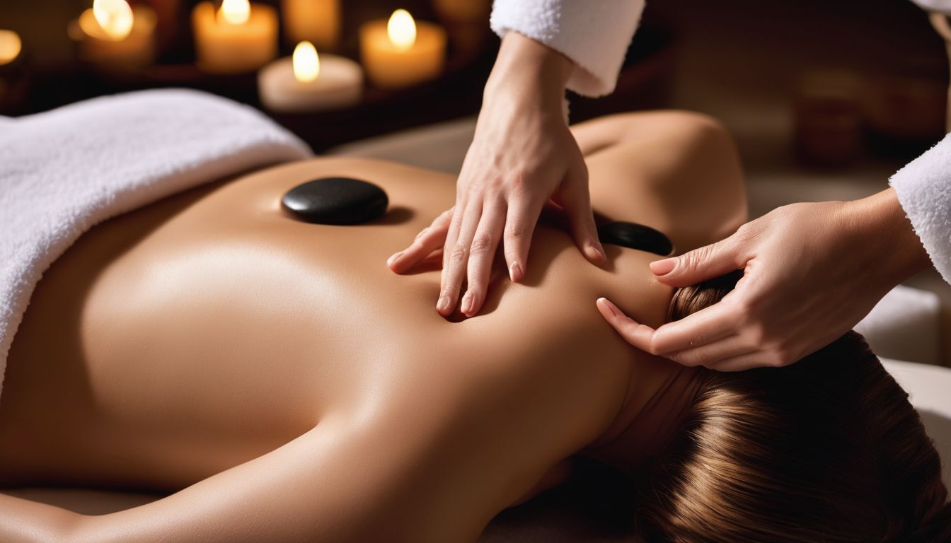 A woman enjoys a luxurious spa experience with a relaxing hand massage.
