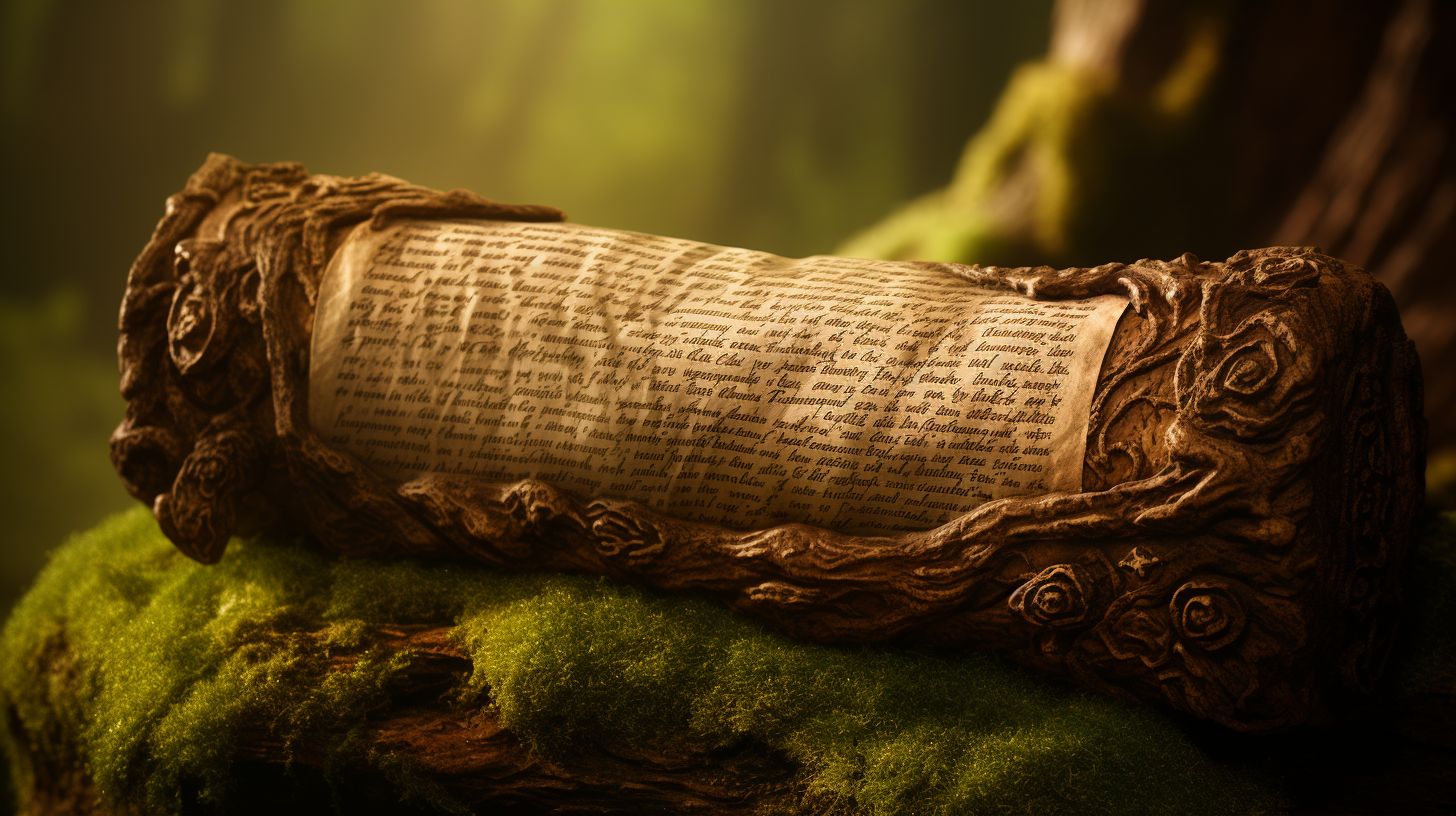 The family tree of ancient Viking Ragnar Lothbrok depicted on a scroll.