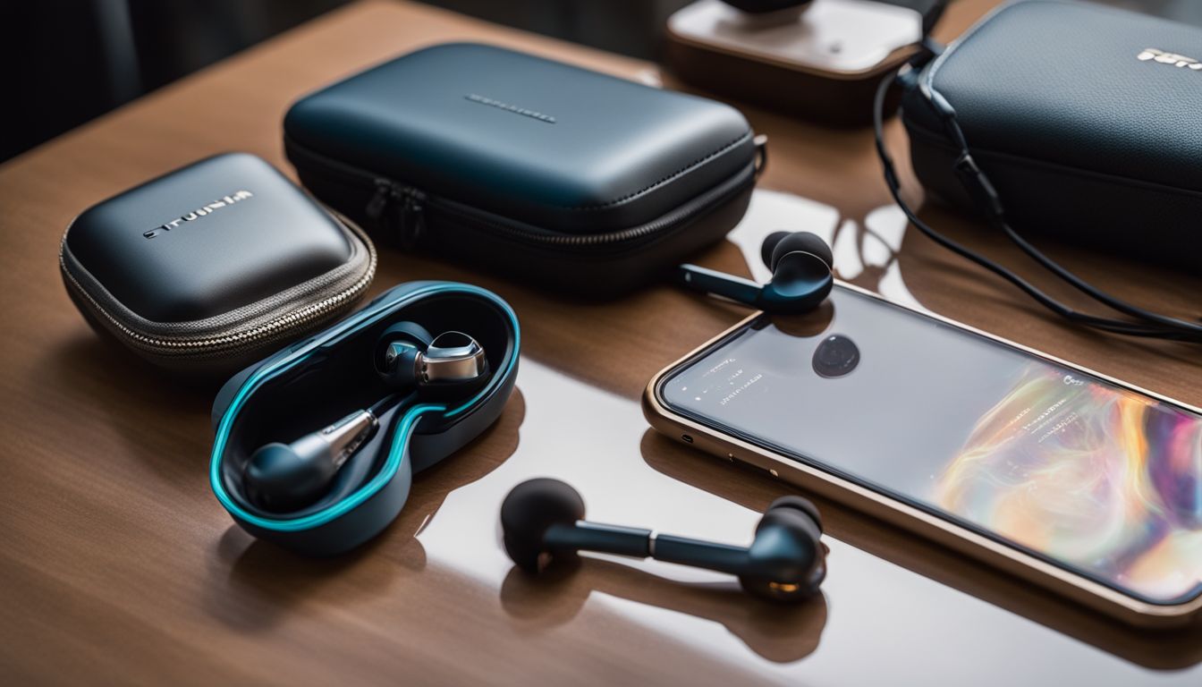 A collection of earbuds and headphones in a variety of styles.