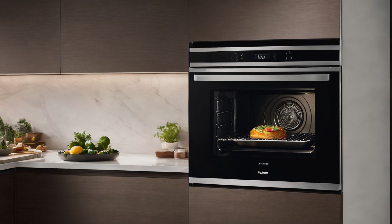 A sleek Whirlpool oven is shown in a modern kitchen.