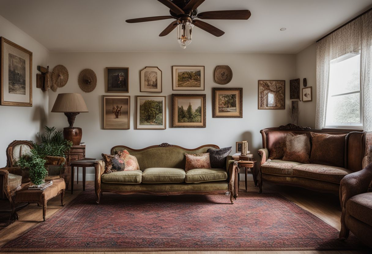 Best Way to Furnish a New Home on a Budget: A photo of a room filled with thrifted furniture and decor.