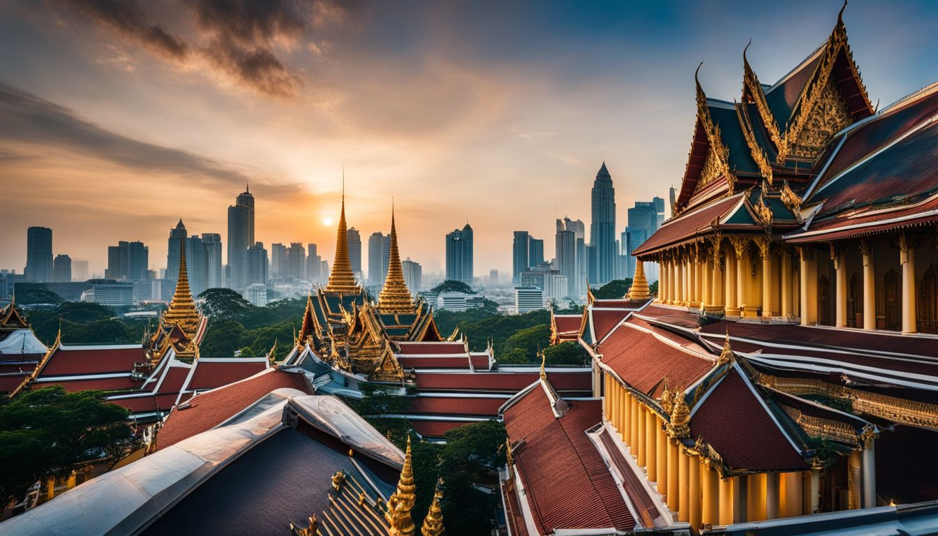 The Grand Palace stands out in the modern cityscape