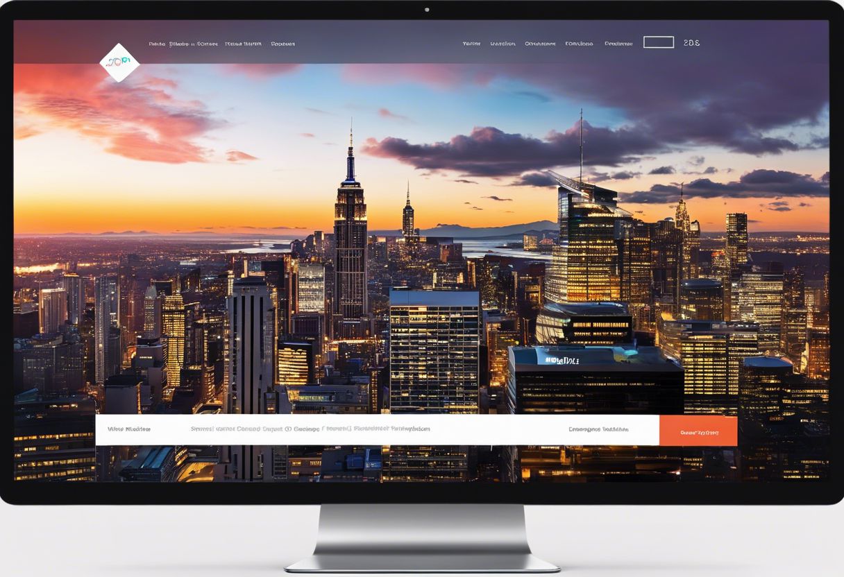 A modern website featuring captivating cityscape photography and a captivating call-to-action button.