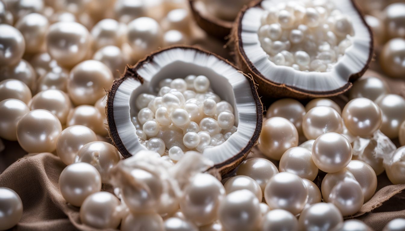 A display of translucent pearls in coconut milk with natural sweeteners.