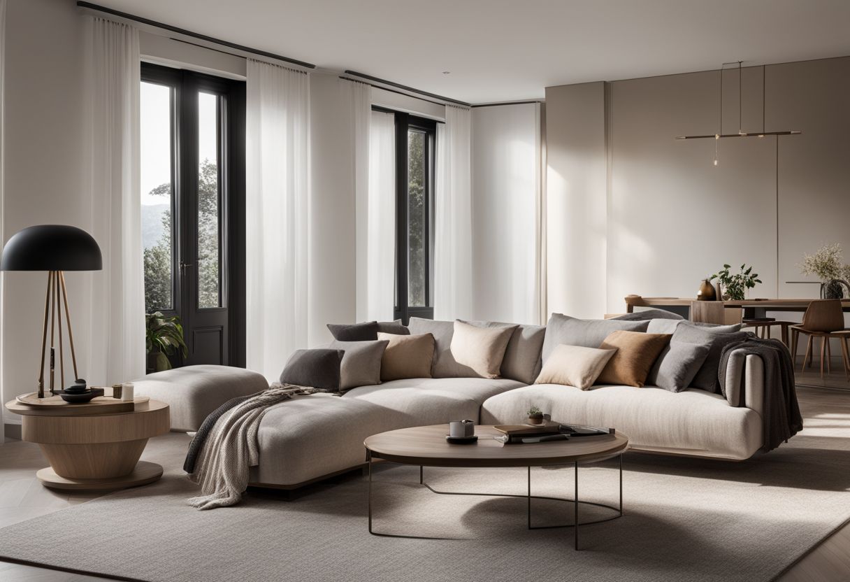 Why Is Minimalist Interior Design So Popular?: A minimalist living room with a variety of stylish individuals.