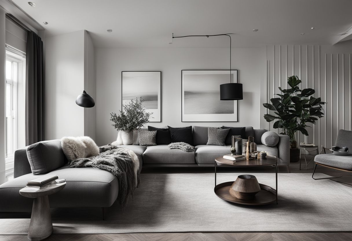 Benefits of Minimalism in Interior design: A minimalist living room with carefully chosen decorations and clean lines.