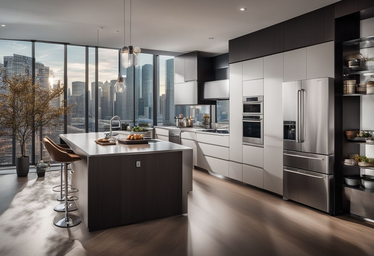 scandinavian-vs-minimalist-interior-design: A modern, sleek kitchen with stainless steel appliances and minimalist decor.