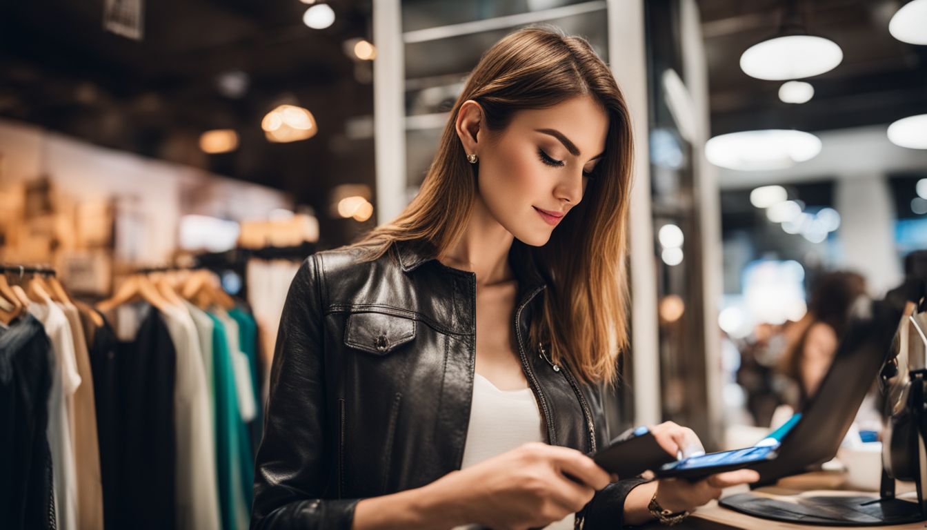 Ein Online-Shopper, der eine schnelle und sichere Zahlung über Shop Pay abschließt.