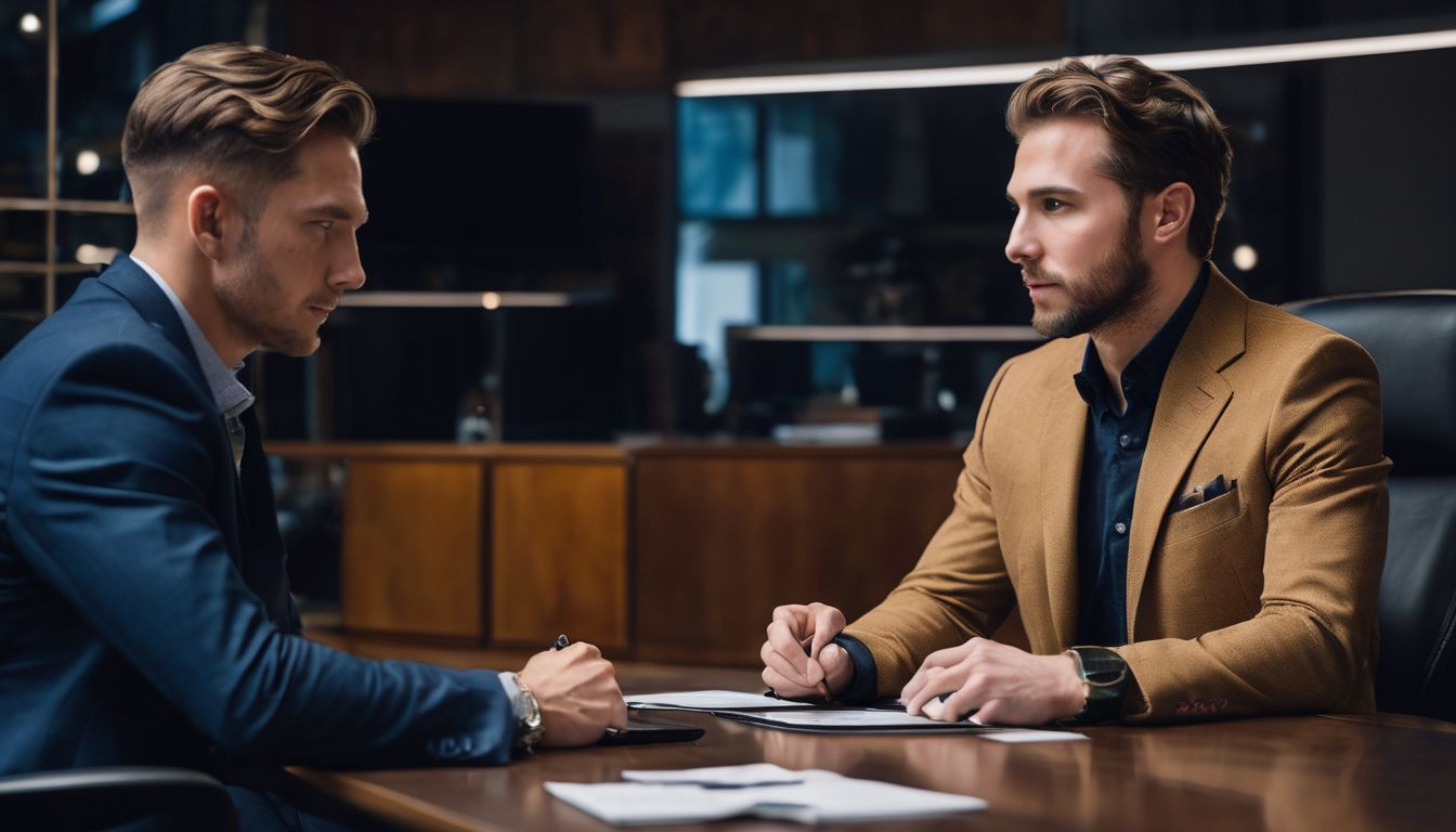 two men negotiating on a business project