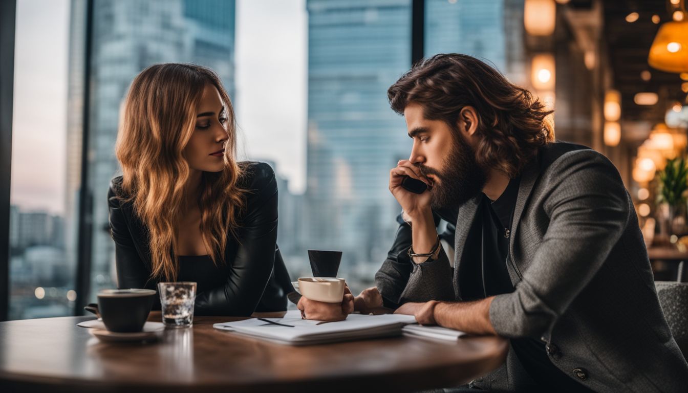 two people hanging out in a coffee shop