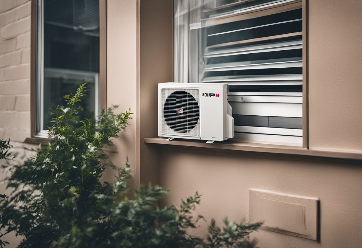 A smart air conditioner being installed in a neatly sealed environment.
