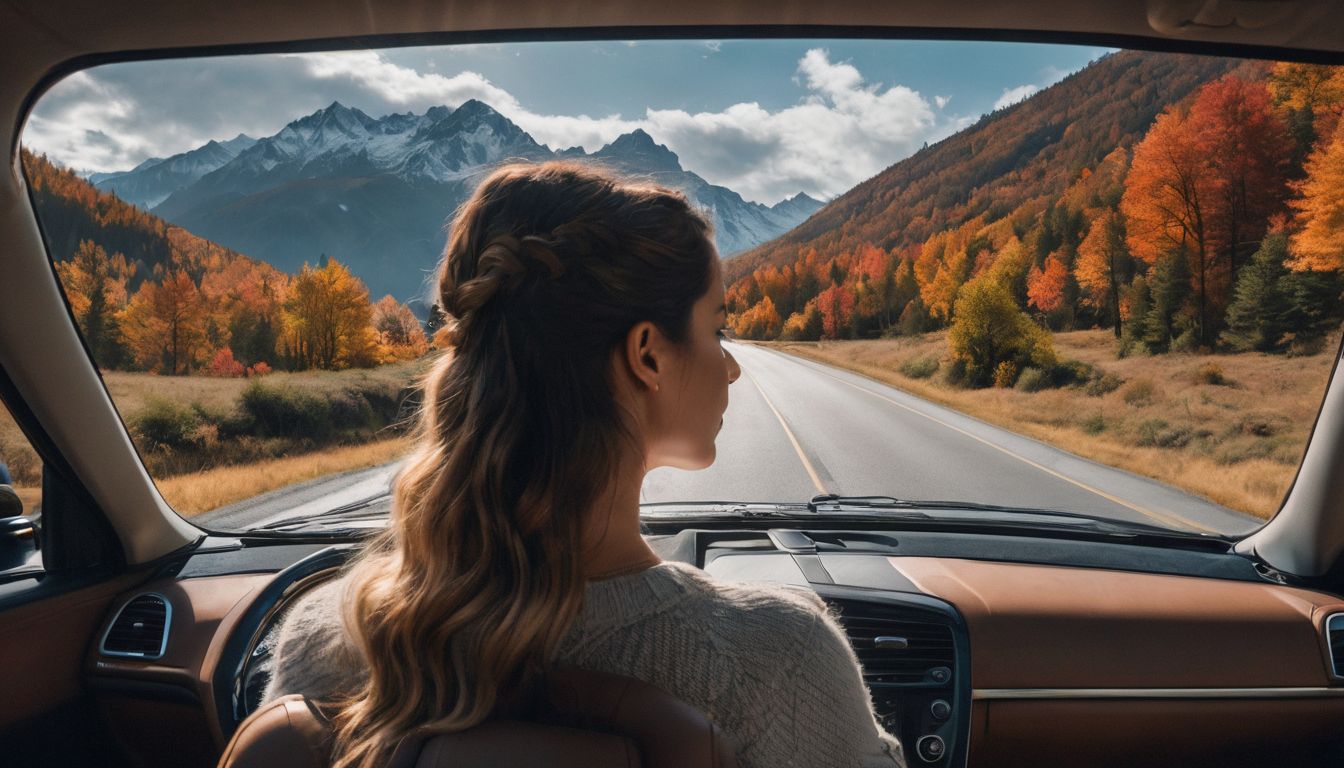 A person enjoying a scenic car ride through diverse landscapes.