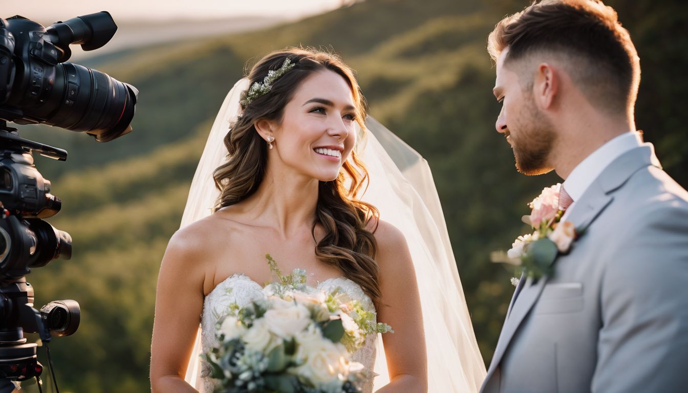 A wedding videographer capturing emotional vows in stunning detail.