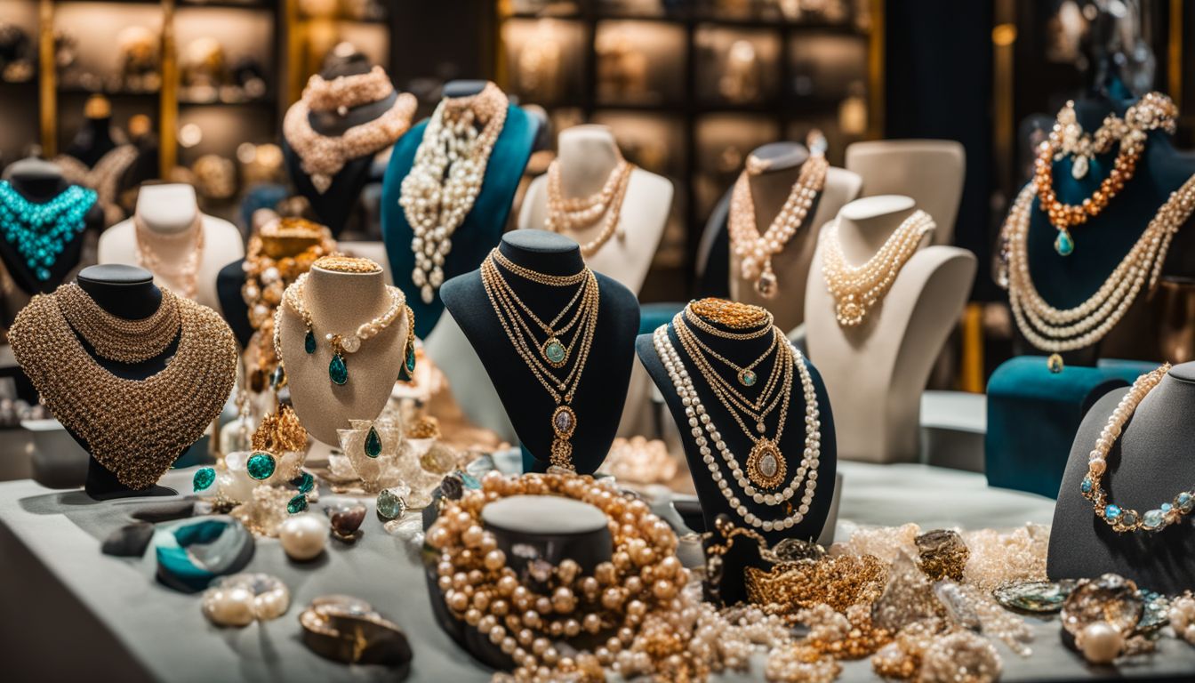 A display of diverse people wearing various jewelry and outfits.
