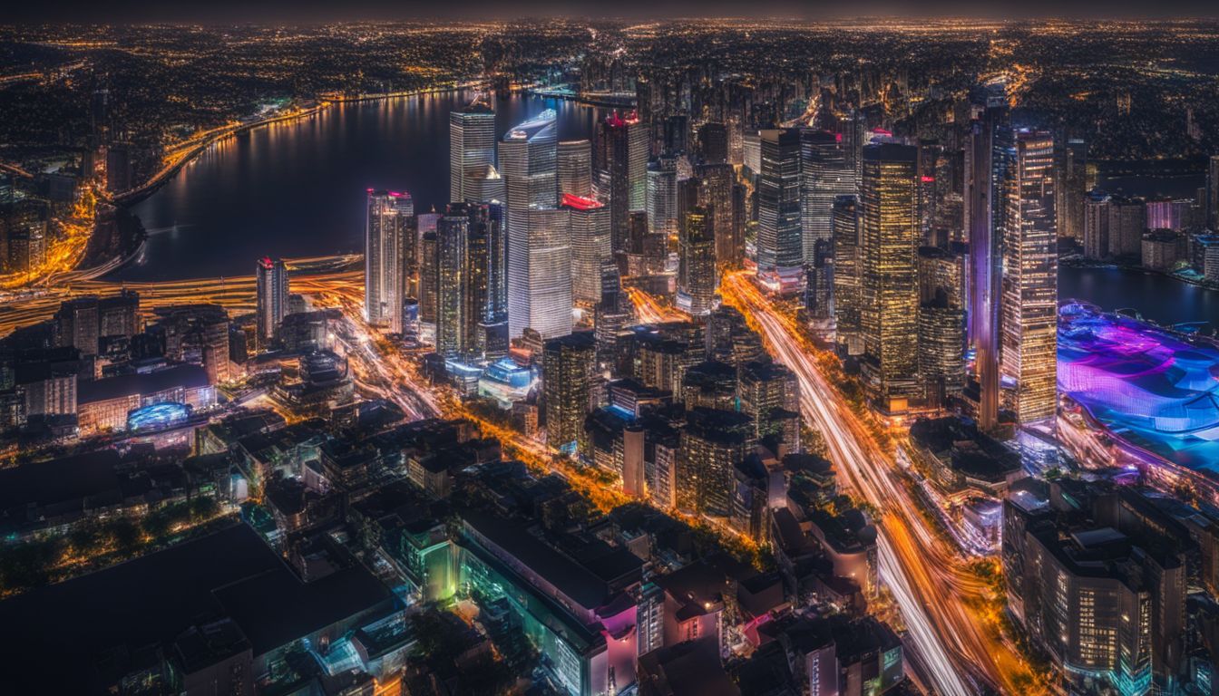 A vibrant city skyline at night captured in stunning detail.