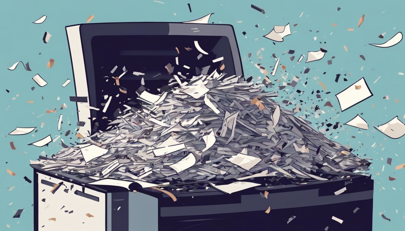 Documenten worden vernietigd door een papiervernietiger in kantooromgeving.