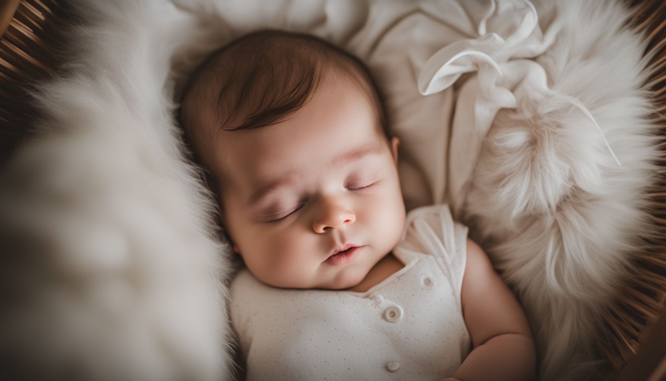 A peacefully sleeping baby surrounded by soft and safe sleep aids.