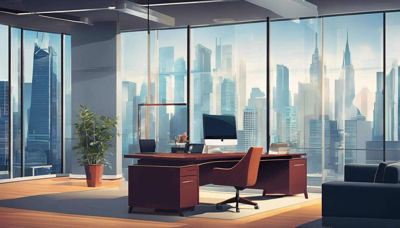 Een financieel professional neemt de aankoop van vaste activa op in een modern kantoor.