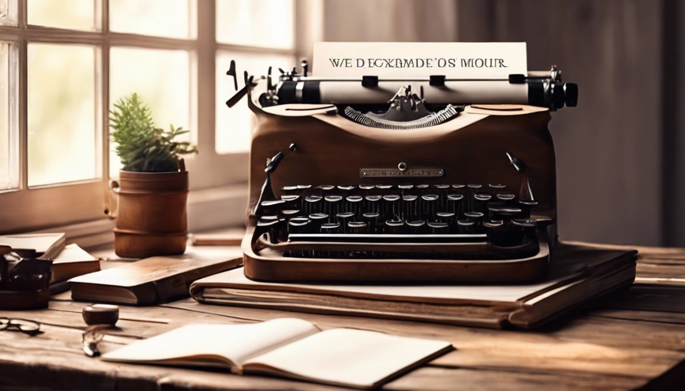 Inspirerende citaten op verweerde houten bureau met vintage typemachine.
