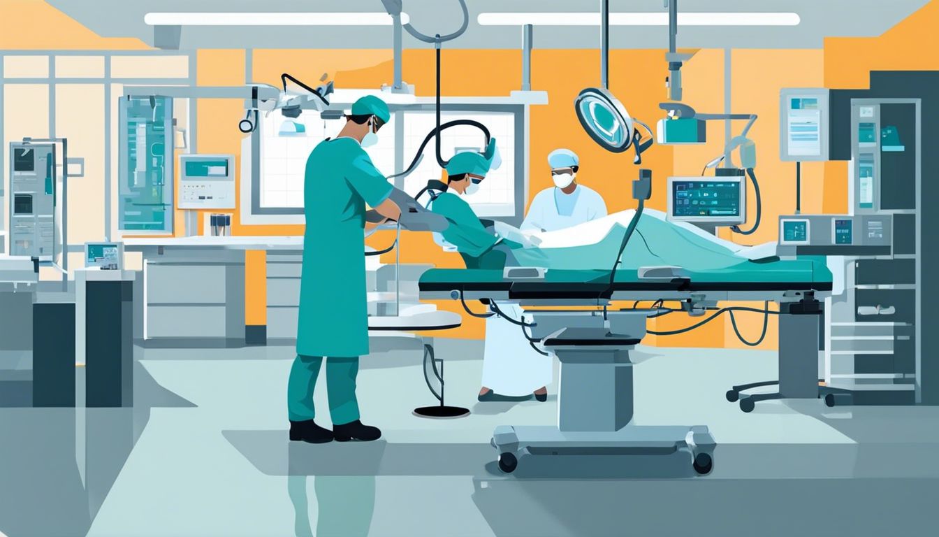 Een bekwame chirurg voert een delicate operatie uit in een geavanceerde operatiekamer.