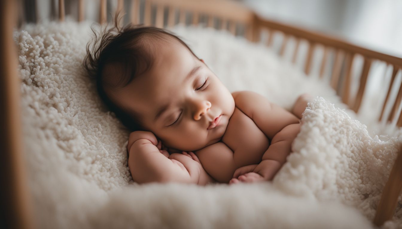 A baby peacefully sleeping on a comfortable, hypoallergenic crib mattress.