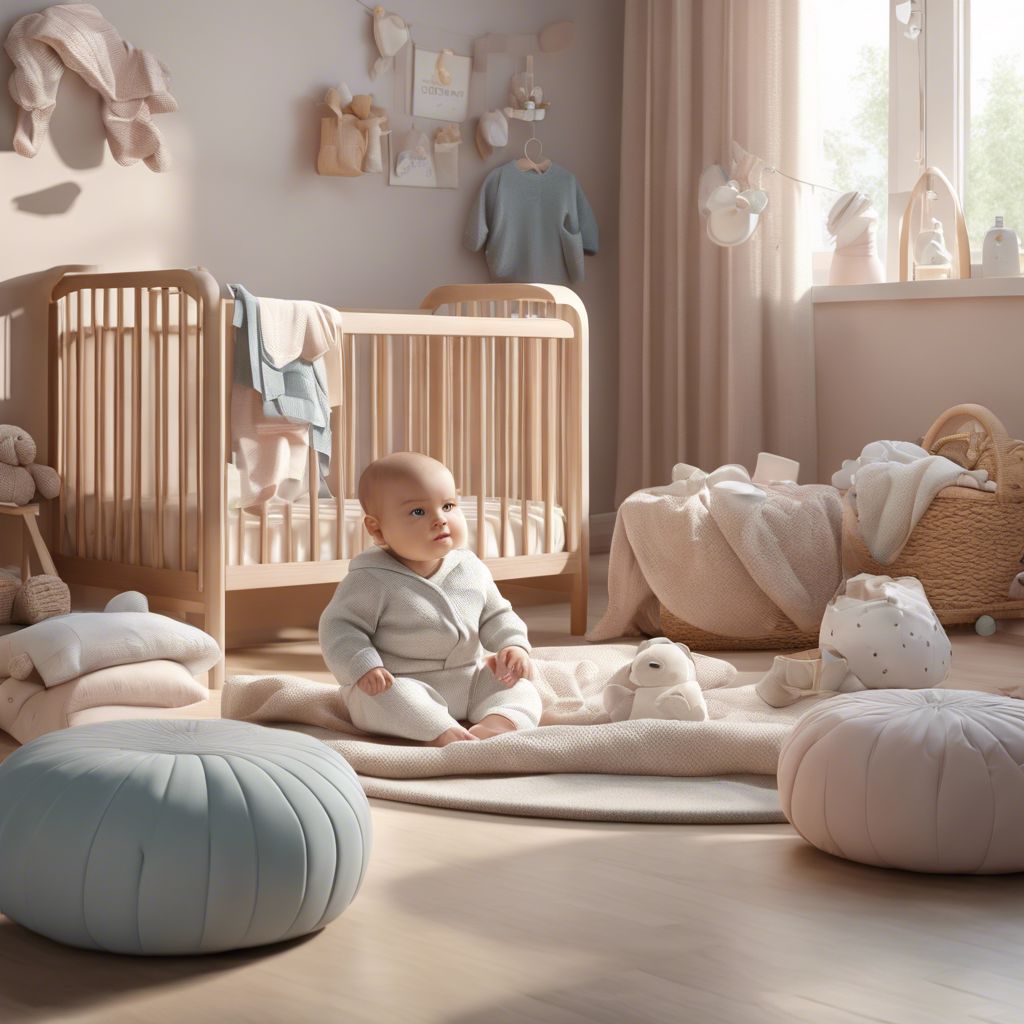 A well-organized nursery with essential clothing items for a baby.