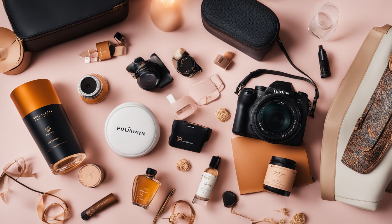 A micro-influencer's beautifully curated flat lay of niche products.