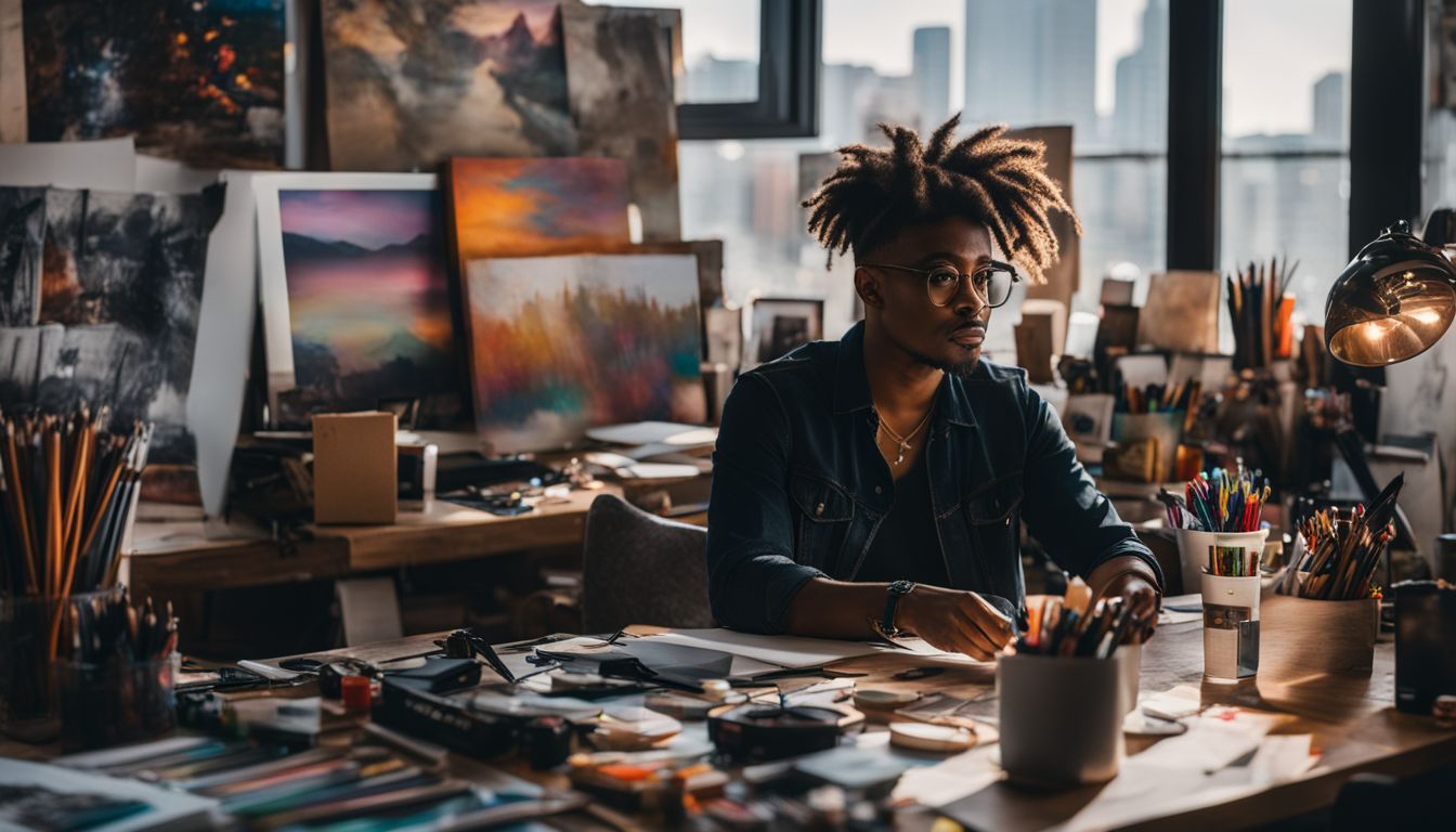 An artist working on photography and creating diverse portraits.