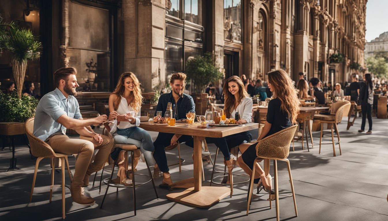 A diverse group of people enjoying a casual event with rented furniture.