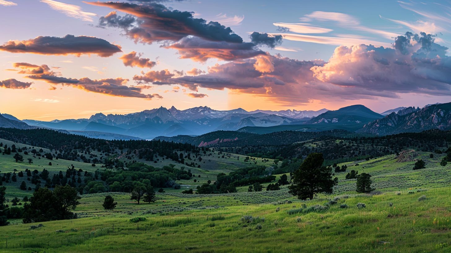 A stunning silhouette of a mountain range at sunset in Colorado.