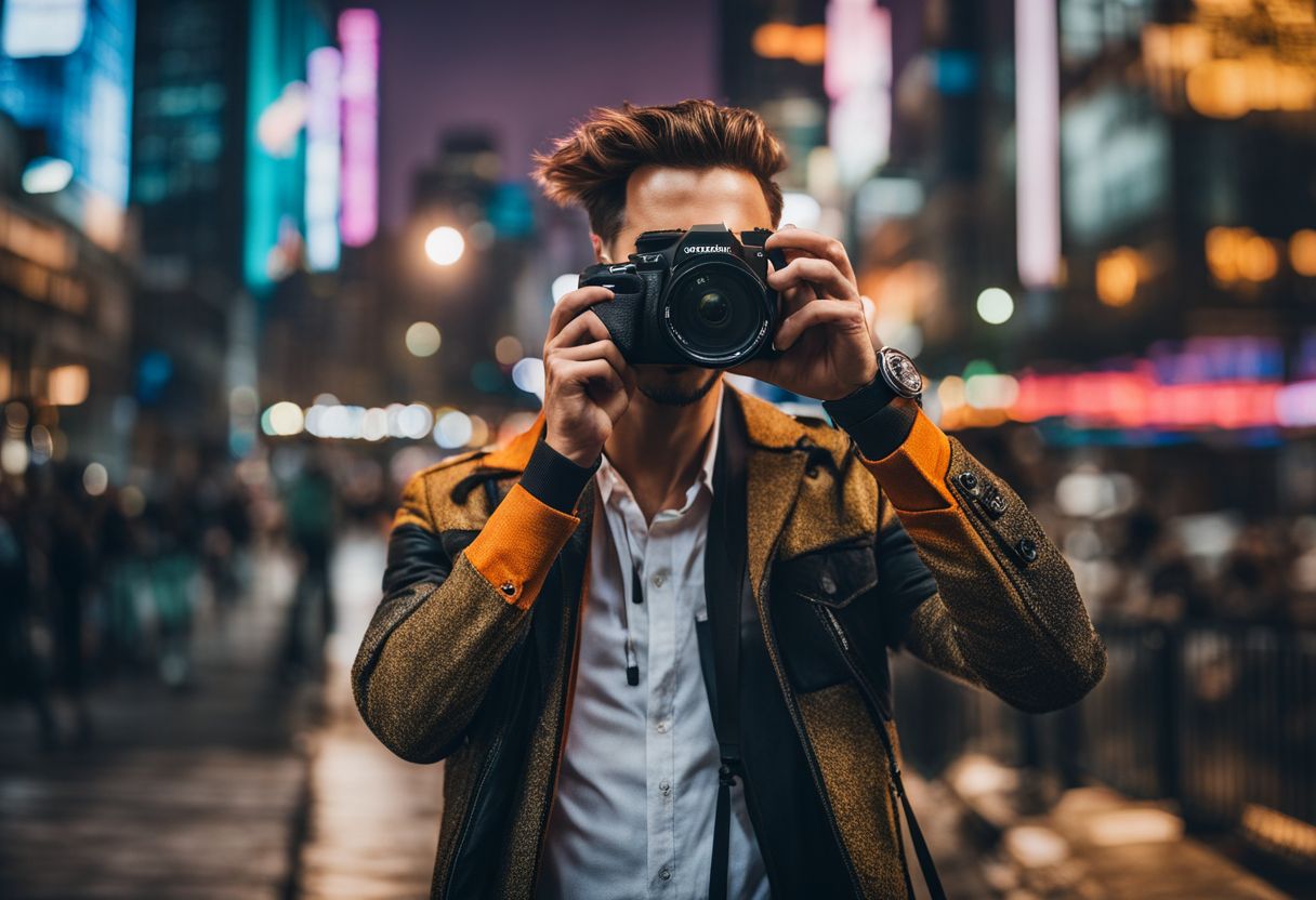 A man capturing vibrant cityscapes with different faces and styles.