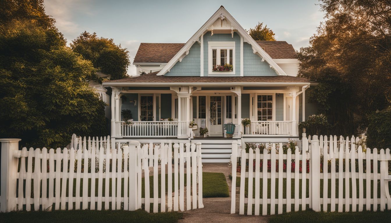 A traditional house with a white picket fence in a peaceful suburban neighborhood. Fixed Rate Mortgage